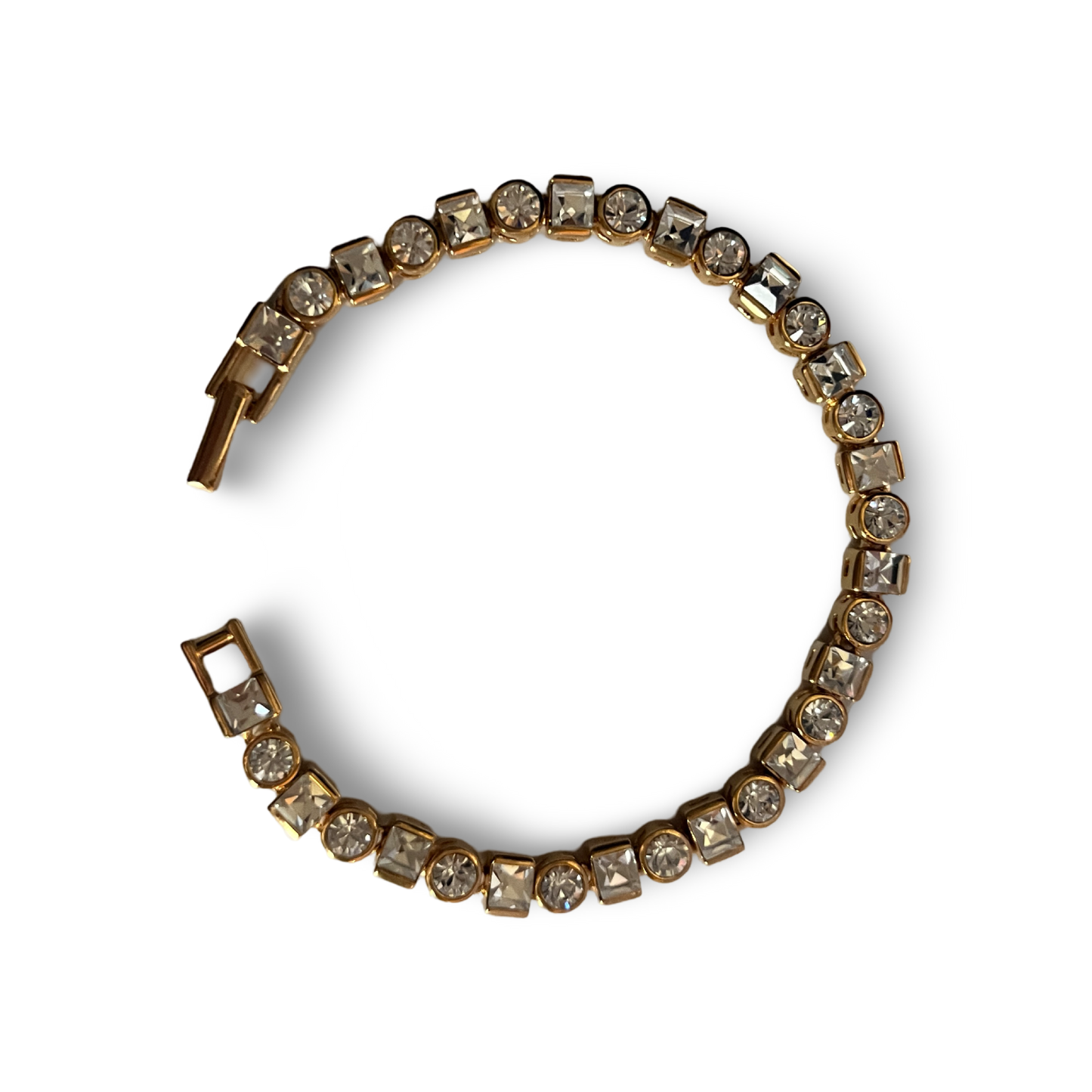 1990s - Gold Plated Swaroski Tennis Bracelet