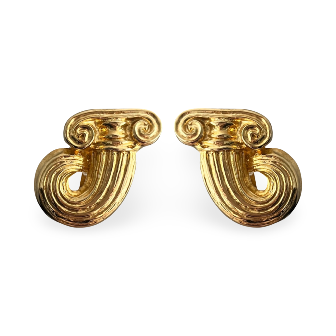 1990s Greek Column Earrings  - Clip On