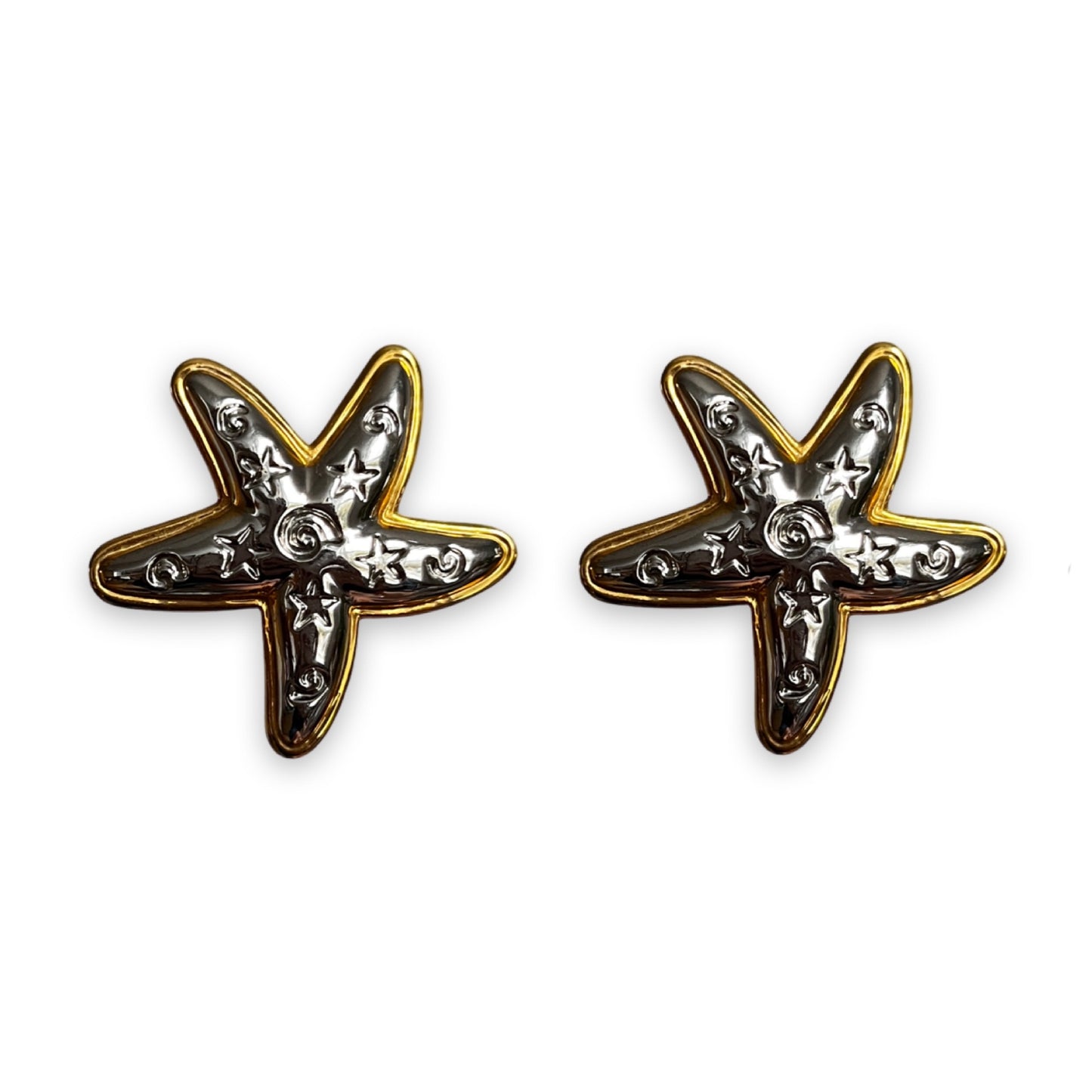 1990s Large Starfish Earrings - Post