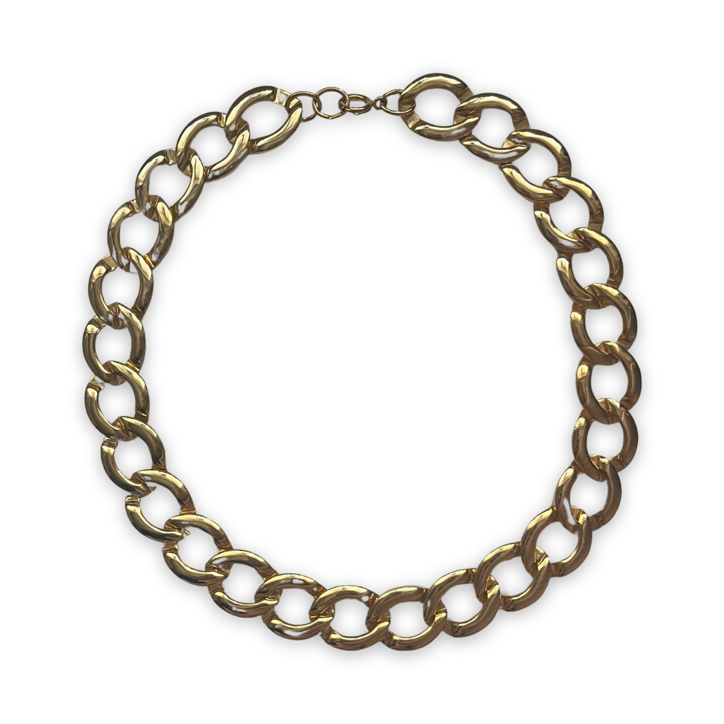 1980s Gold Plated Link Necklace