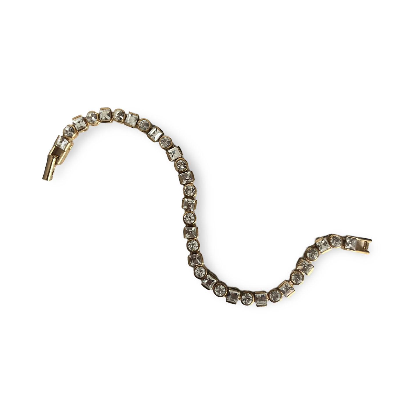 1990s - Gold Plated Swaroski Tennis Bracelet