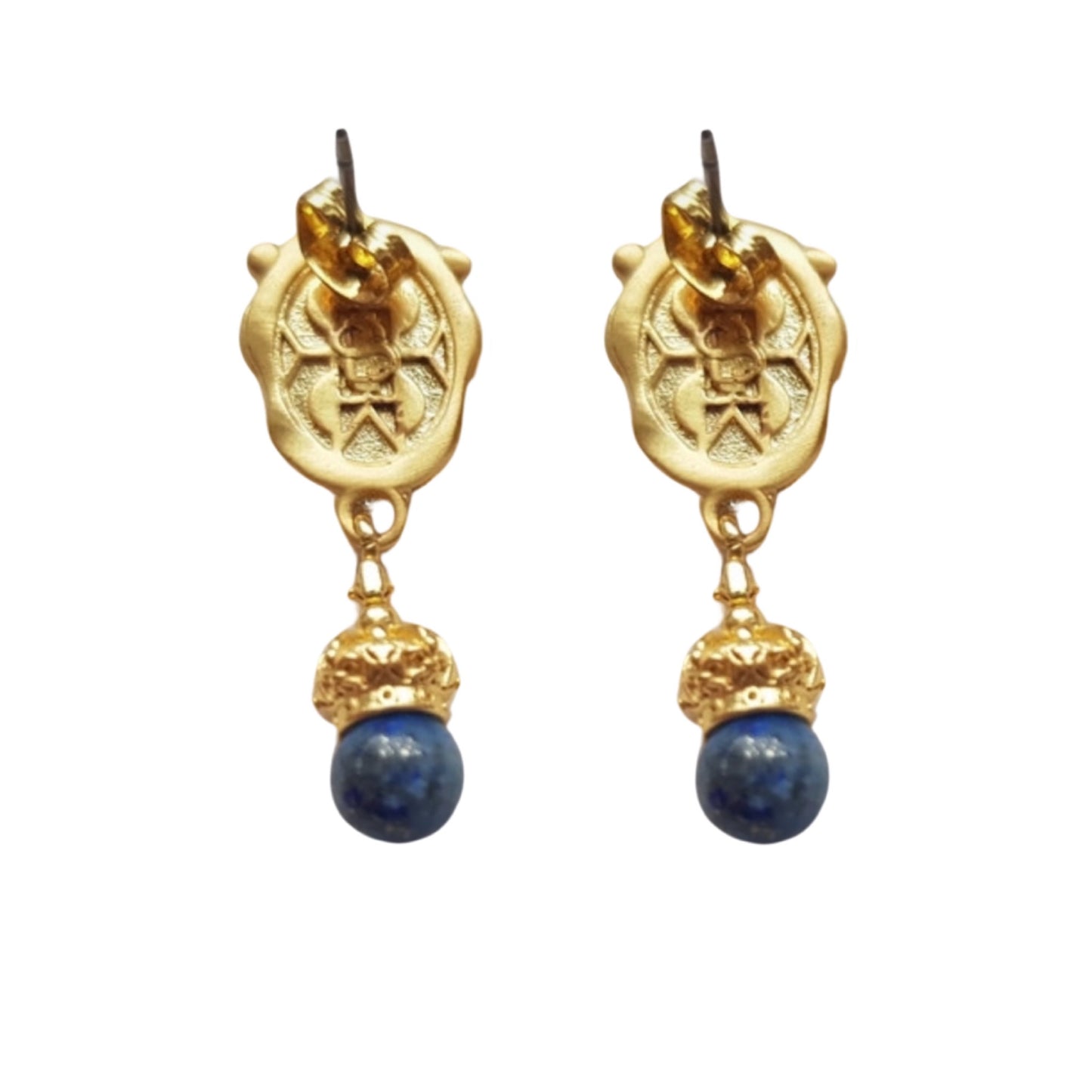 NEW Gold Plated Lion Head Stud Earrings - Post