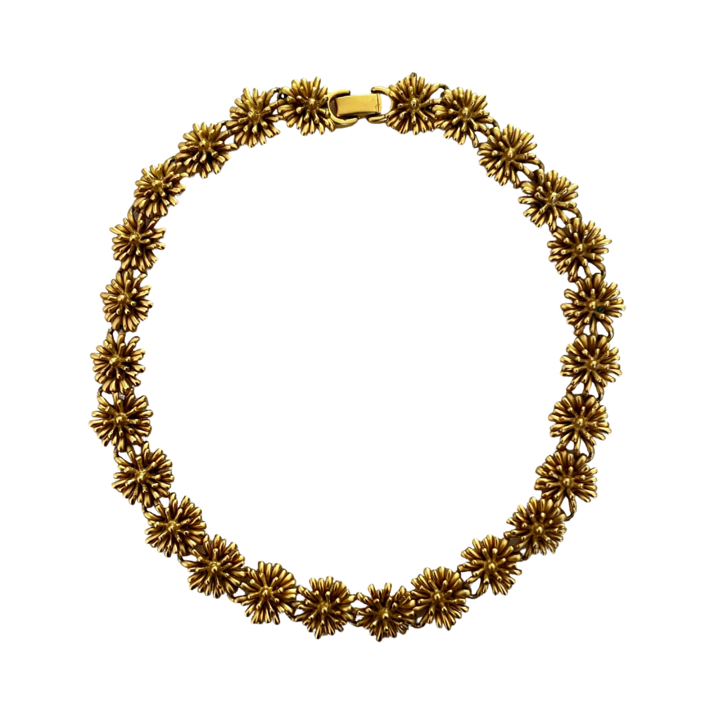 1990s Gold Plated Flower Choker Necklace