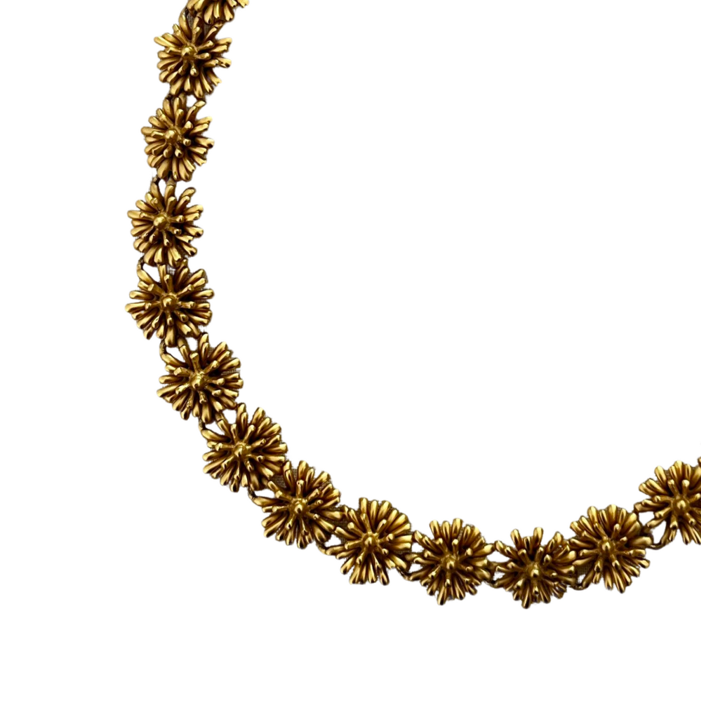 1990s Gold Plated Flower Choker Necklace