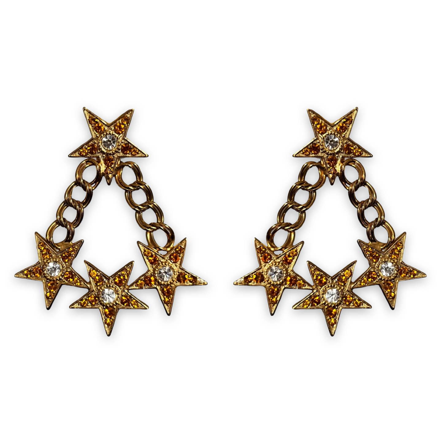 1990s Star Swing Earrings - Clip on