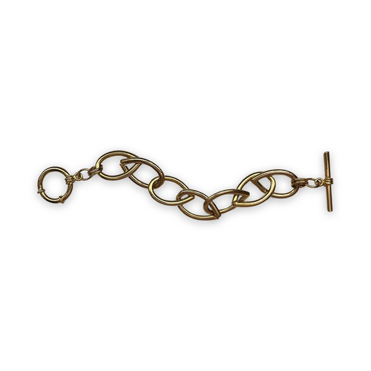 1990s Gold Plated T Clasp Bracelet