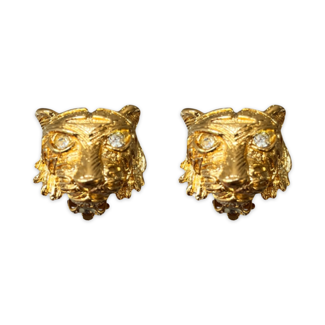 1990s Tiger Earrings- Clip on