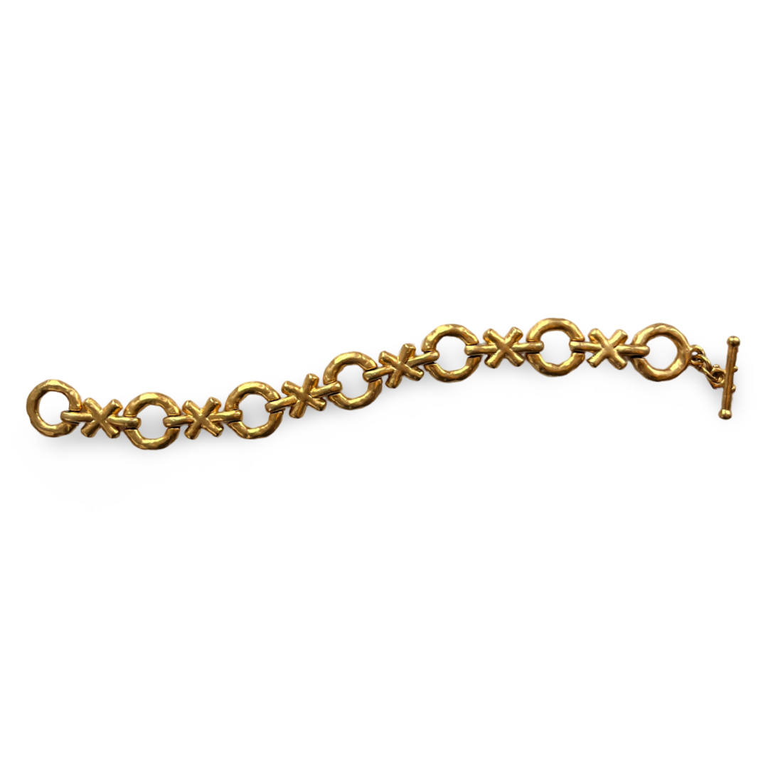 1990s Matte Gold Plated XO Bracelet