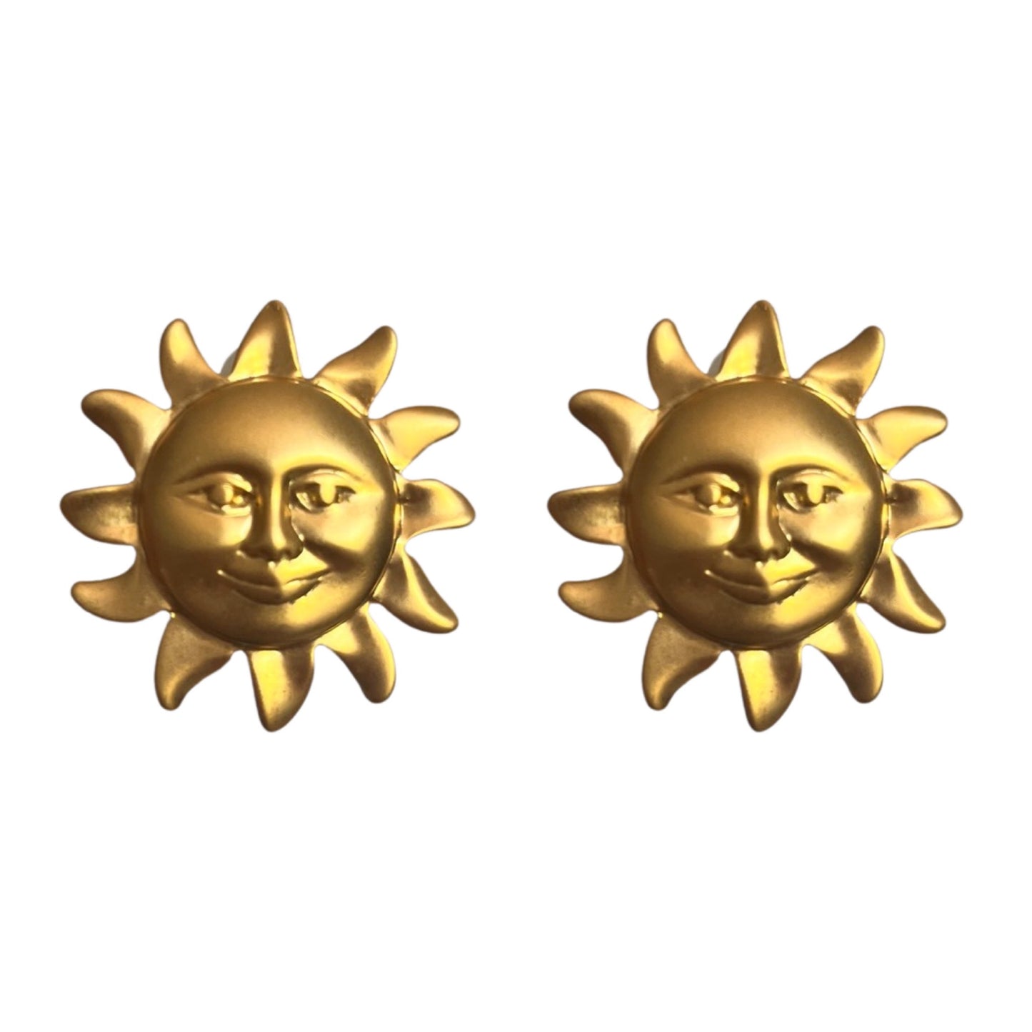 1990s Sun Earrings - Clip on