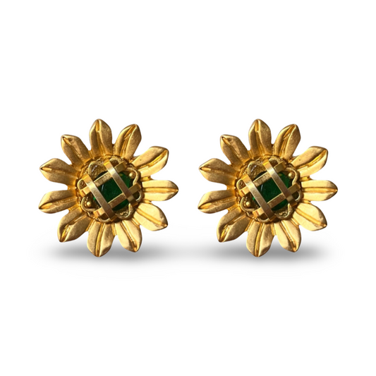 1990s Flower Monet Earrings - Post