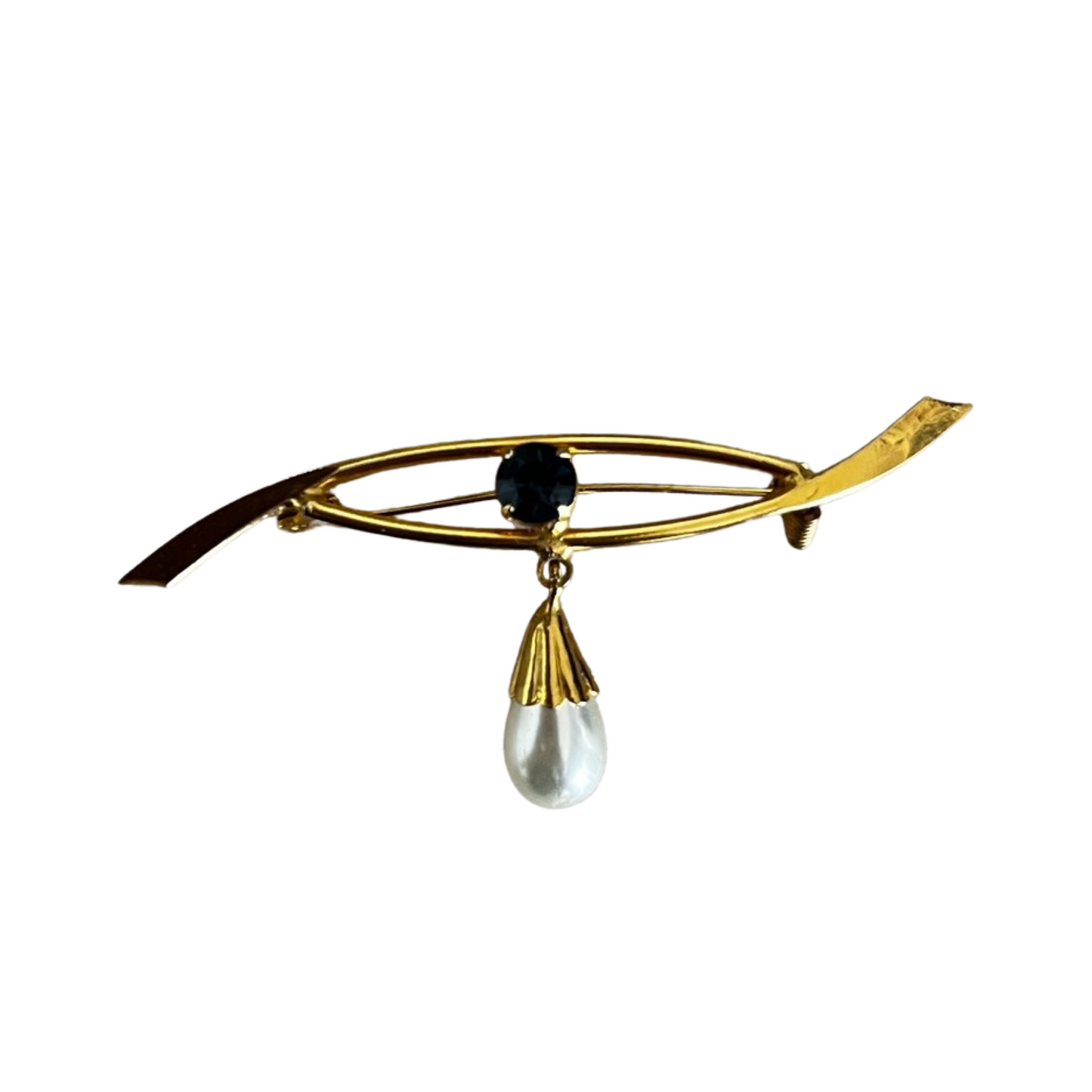 1990s Eye and Faux Pearl Tear Brooch