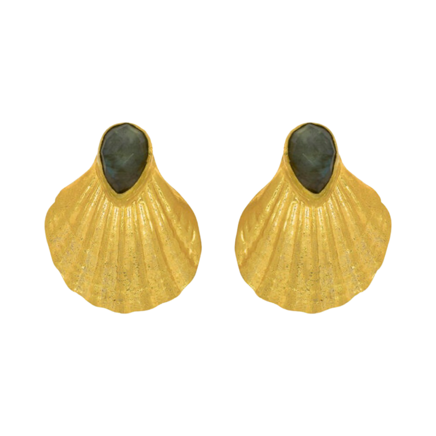 NEW - Ottoman Hands X V&A Gold Plated Shell Earrings - Post