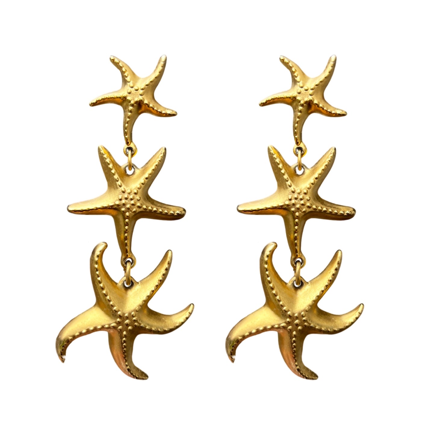 1990s Sphinx Starfish Drop Earrings - Post