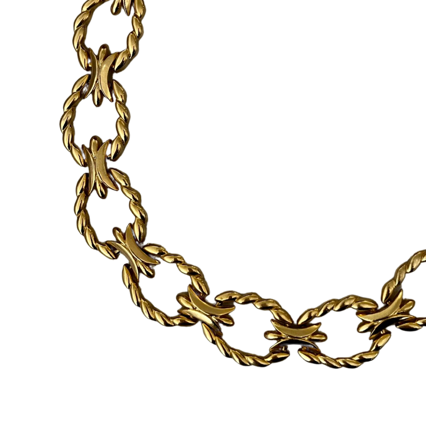 1980s Gold Tone Link Necklace