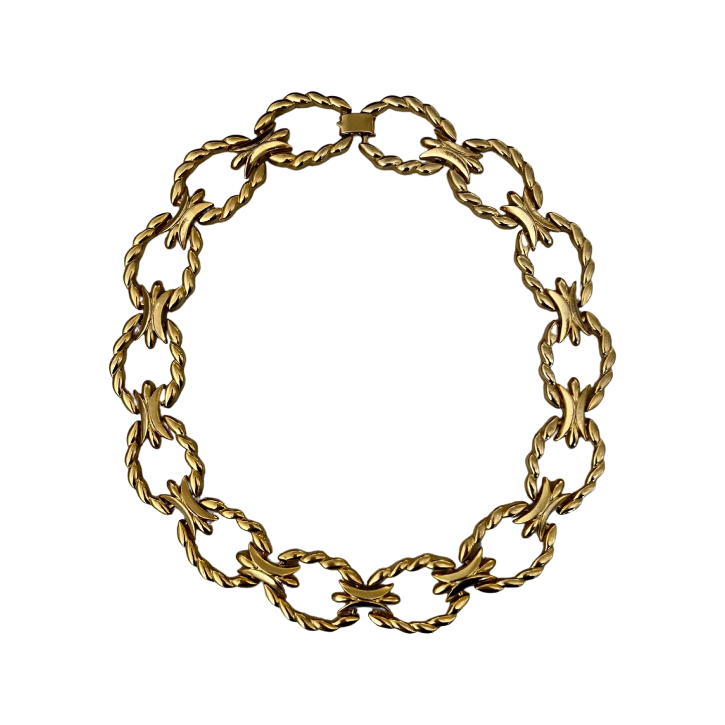 1980s Gold Tone Link Necklace