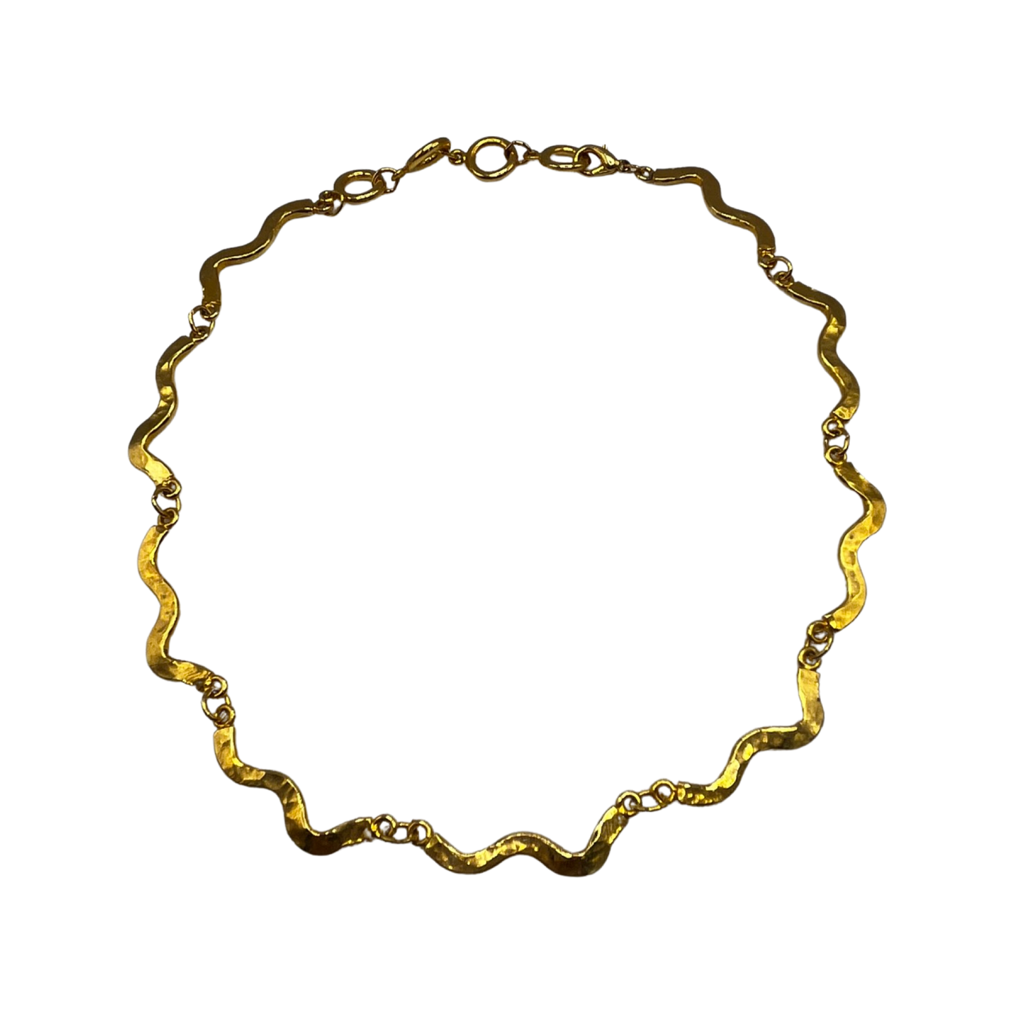 1990s Gold Plated Wiggle Necklace