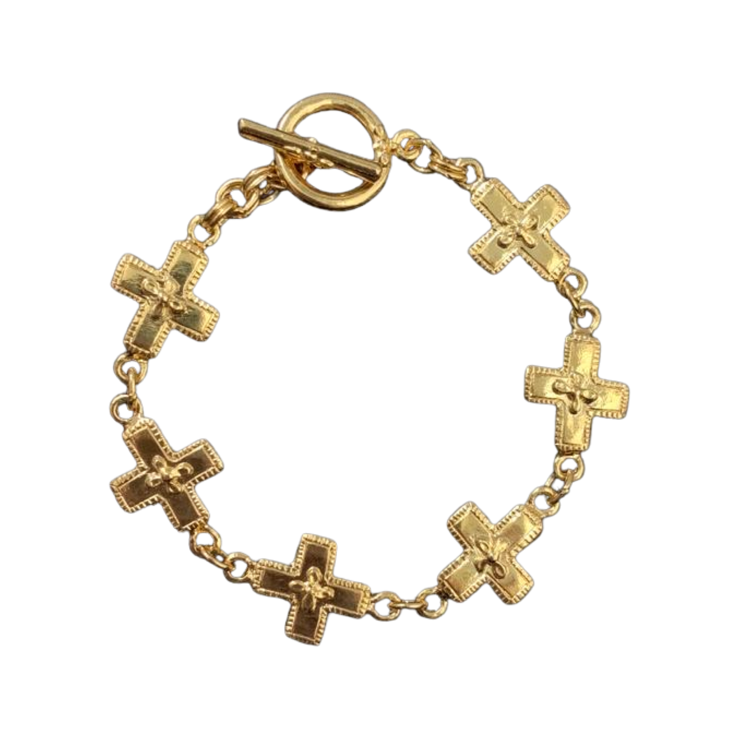 1990s Gold Plated Cross Bracelet