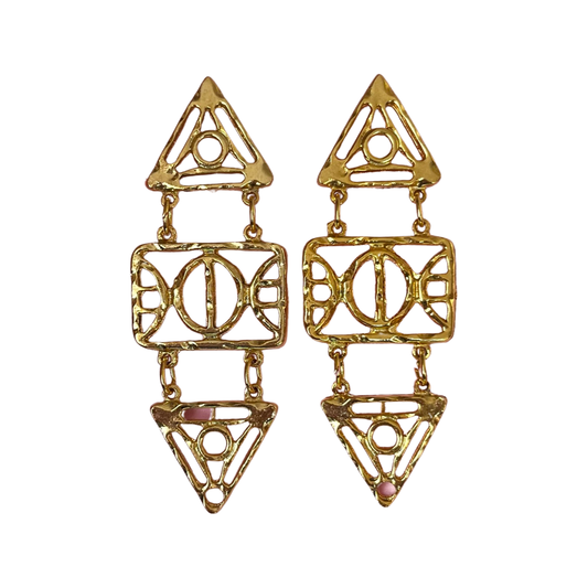 1990s Etruscan Revival Drop Earrings - Post