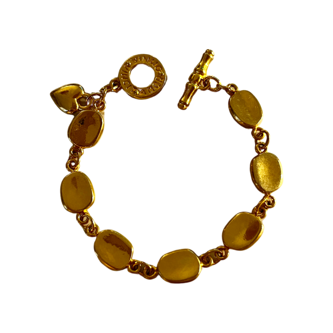 1990s Gold Plated Heart Bracelet