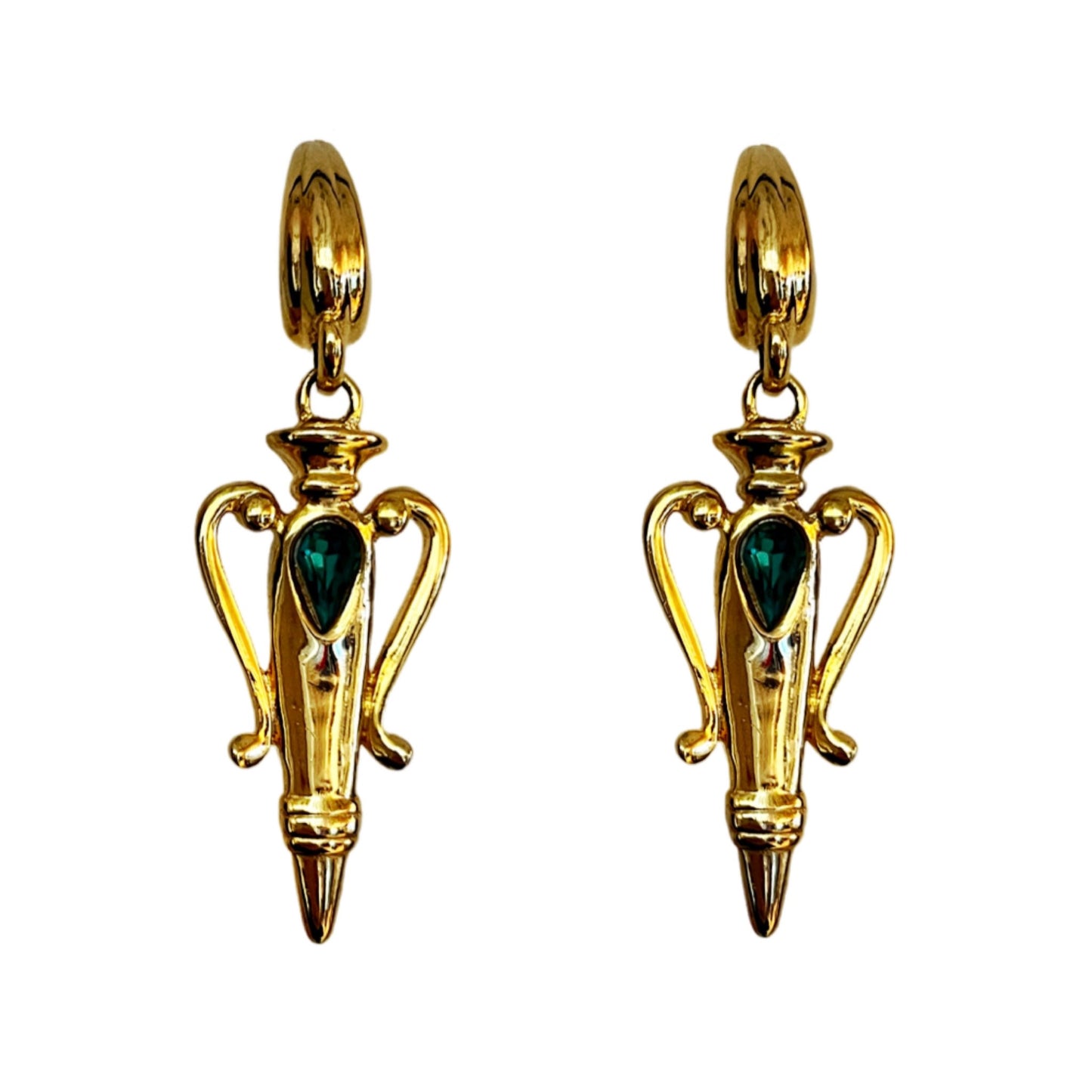 1990s Greek Urn Statement Earrings - Clip On