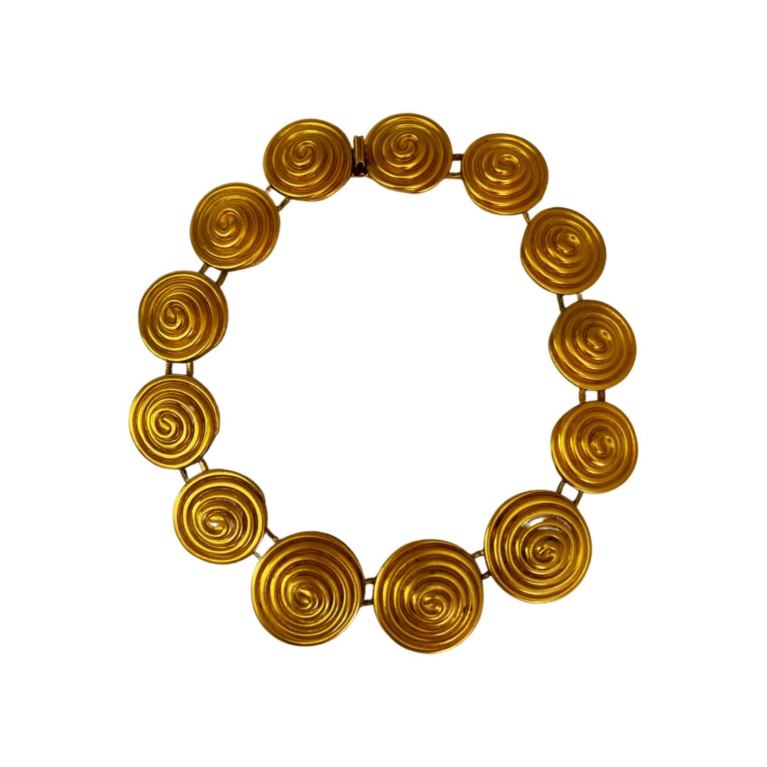 1990s Chris De Brett for Sphinx Swirl Statement Necklace