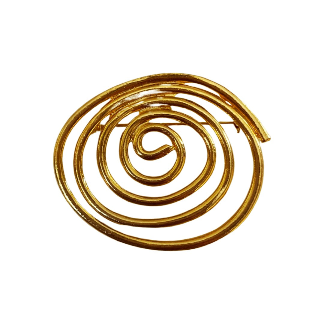 1990s Abstract Swirl Statement Brooch