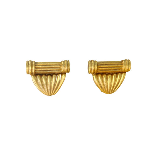 1980s Gold Plated Column Earrings - Clip on