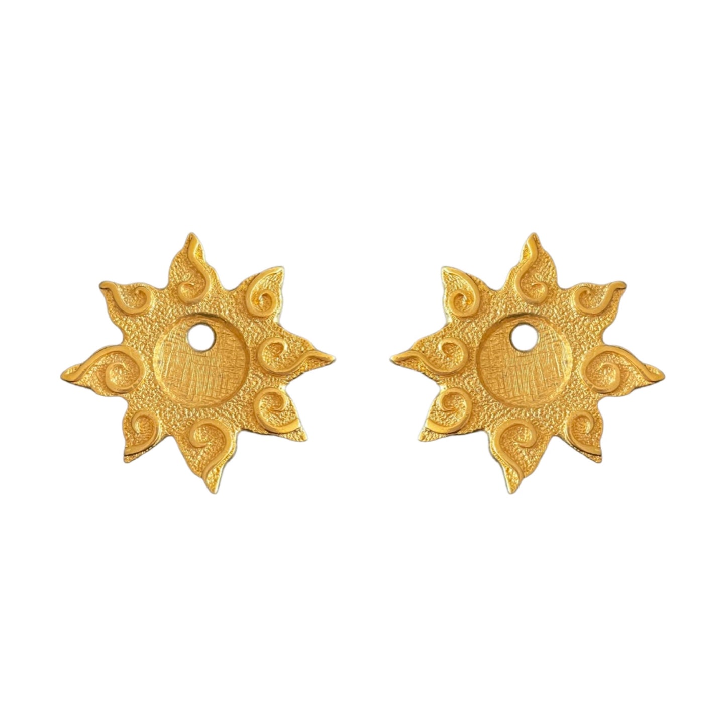 1990s Large Sun Earrings - Clip On