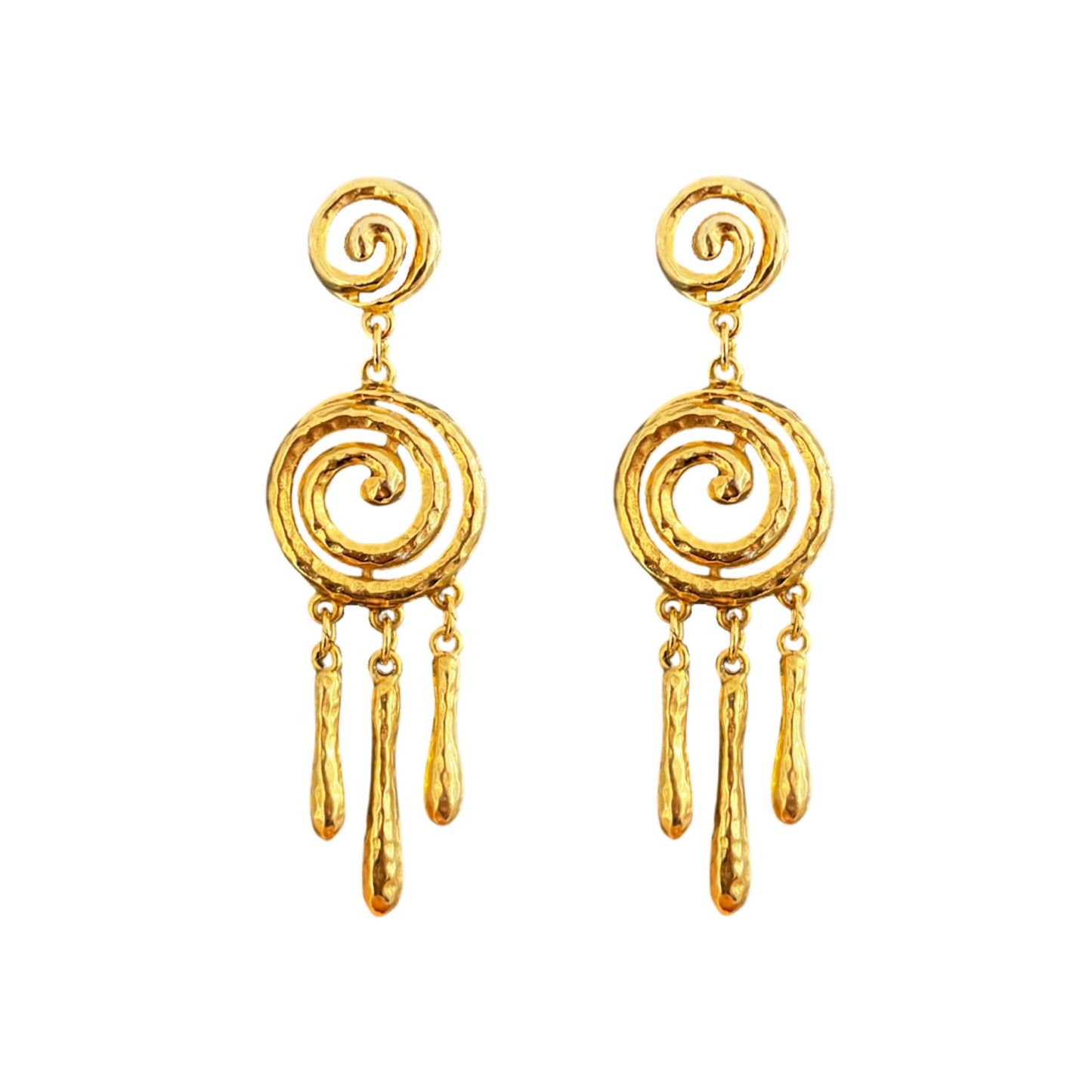 1990s Swirl Drip Earrings - Post - Post