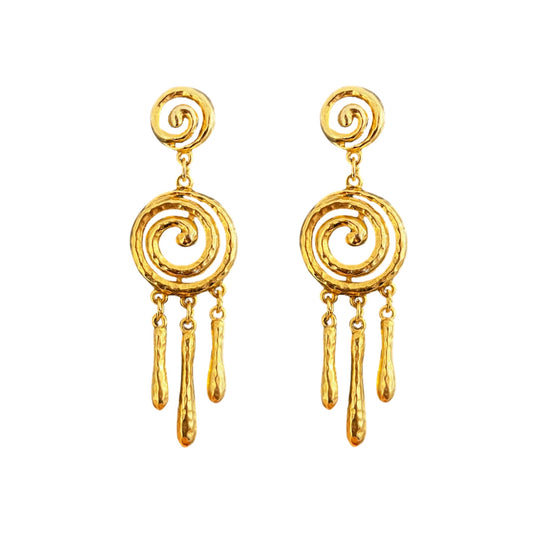 1990s Swirl Drip Earrings - Post - Post