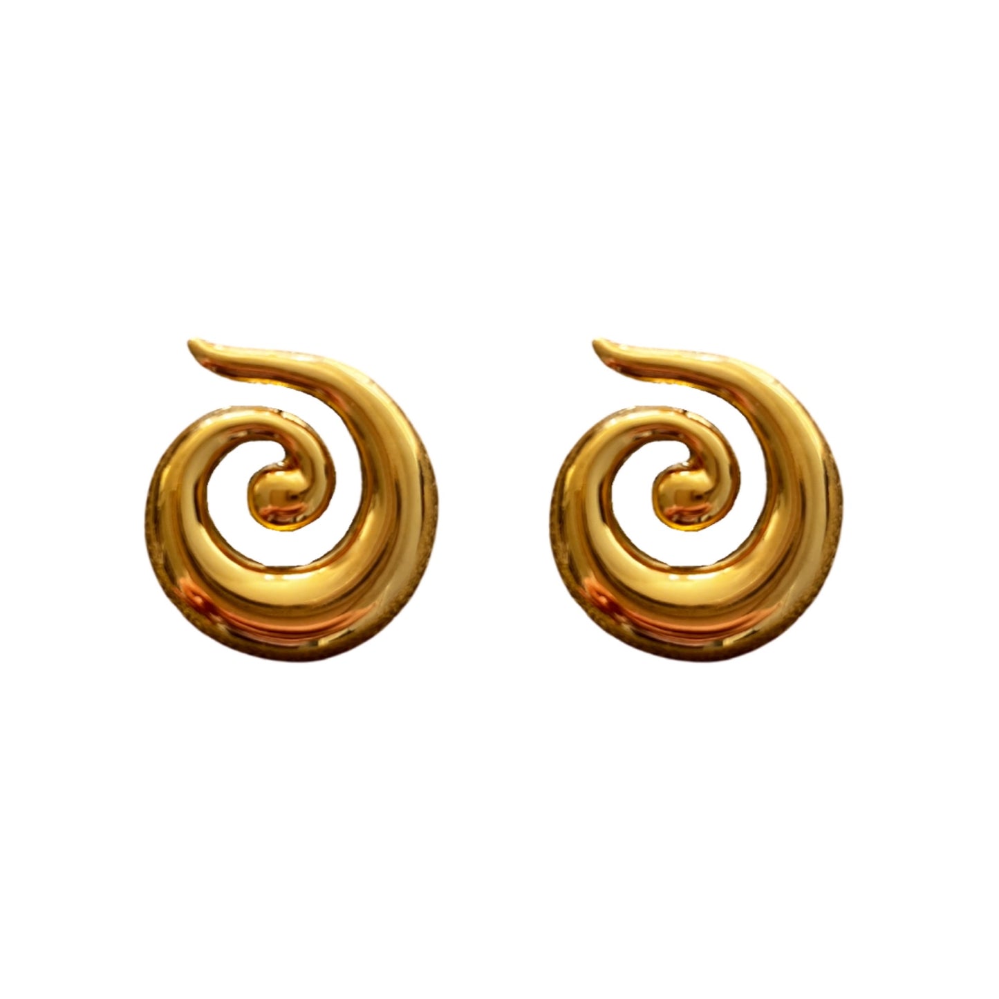 1990s Large Swirl Earrings  - Post